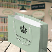 Zakelijke koninklijke kroon saliegroene papieren b groot cadeauzakje