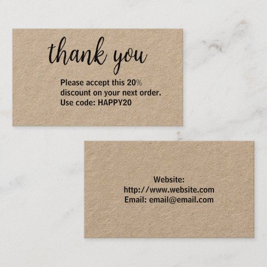 Zakelijke korting Kaart (Voorkant / Achterkant)