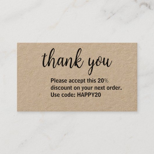 Zakelijke korting Kaart (Voorkant)