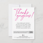 ZAKELIJKE KORTING moderne balpen heet roze Bedankkaart (Voorkant)