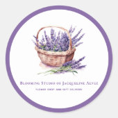 Zakelijke Lavendel illustratie Bloem Shop Ronde Sticker (Voorkant)