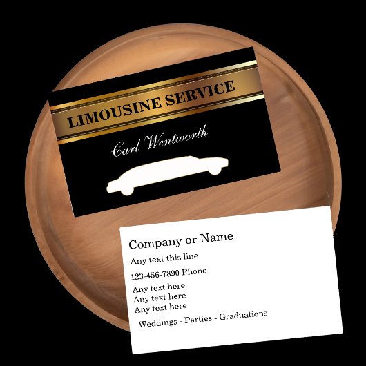 Zakelijke Limousinechauffeur Visitekaartjes