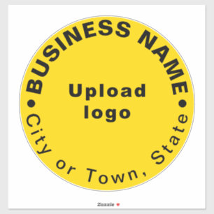 Zakelijke locatie op gele grote ronde vinylsticker sticker