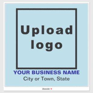 Zakelijke locatie op lichtblauwe grote vierkante v sticker
