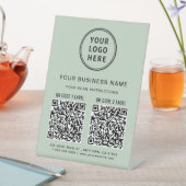 Zakelijke Logo 2 QR-codes Groen Reclamebord Met Voetstuk (Insitu)