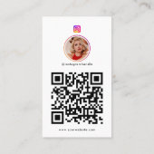 Zakelijke Logo 7 Fotogrid Social Media QR Code Visitekaartje (Achterkant)