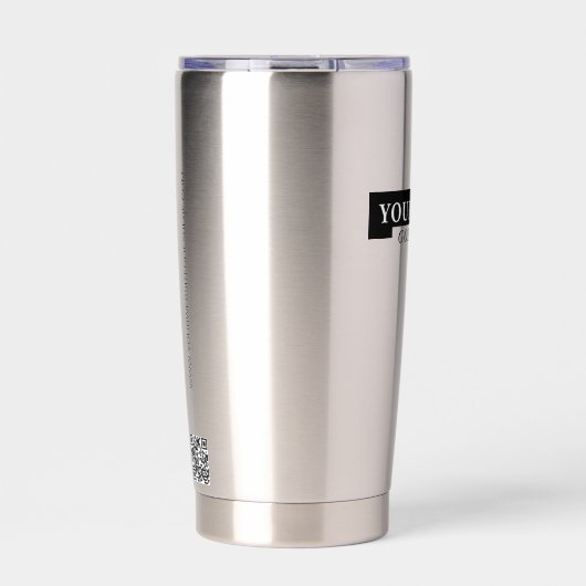 Zakelijke logo Aangepaste QR code website Professi Geïsoleerde Drinkbeker (Voorkant)