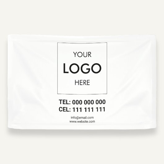 Zakelijke Logo Adverteren White Spandoek