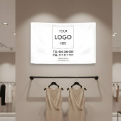 Zakelijke Logo Adverteren White Spandoek