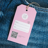 Zakelijke Logo bewerkbare QR Code Roze Prijs Label Cadeaulabel