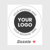 Zakelijke Logo & bewerkbare tekst Transparant & Zw Sticker (Vel)