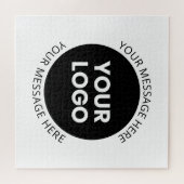 Zakelijke Logo & bewerkbare tekst Wit & Zwart Legpuzzel (Horizontaal)