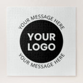 Zakelijke Logo & bewerkbare tekst Wit & Zwart Legpuzzel (Verticaal)