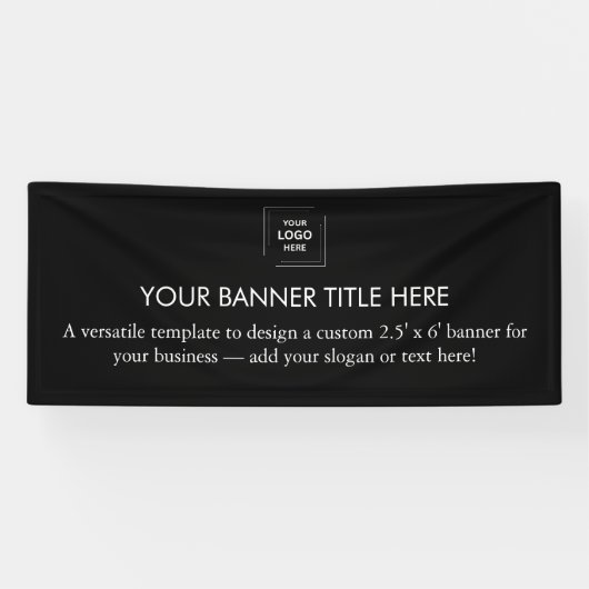 Zakelijke Logo | Black Modern 6' Adverteren Banner (Horizontaal)