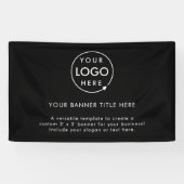 Zakelijke Logo | Black Modern Professional 5 inch Spandoek (Horizontaal)