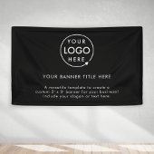 Zakelijke Logo | Black Modern Professional 5 inch Spandoek