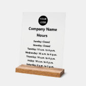 Zakelijke Logo Black Tekst Openingstijden Acryl Bord (Hoek)