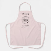 Zakelijke Logo | Blush Pink Employee Name Schort (Voorkant)