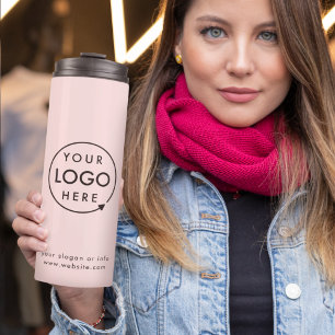 Zakelijke Logo   Blush Pink Modern minimalist Thermosbeker
