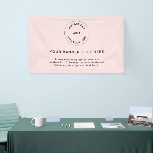 Zakelijke Logo | Blush Pink Professional 5-inch ba Spandoek (Beurs)