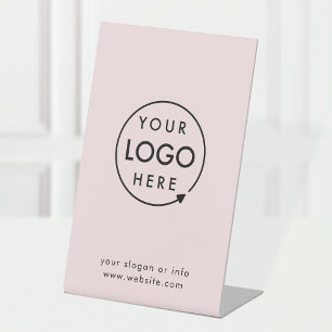 Zakelijke Logo Blush Pink Simple Professional Reclamebord Met Voetstuk
