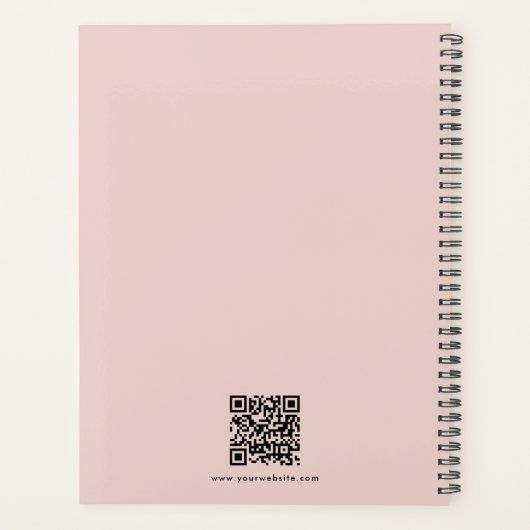 Zakelijke Logo Blush Roze Moderne QR Code Planner (Achterkant)