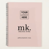 Zakelijke Logo Blush Roze Moderne QR Code Planner (Voorkant)