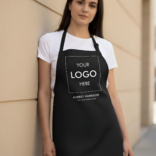 Zakelijke Logo Branding Zwart Schort