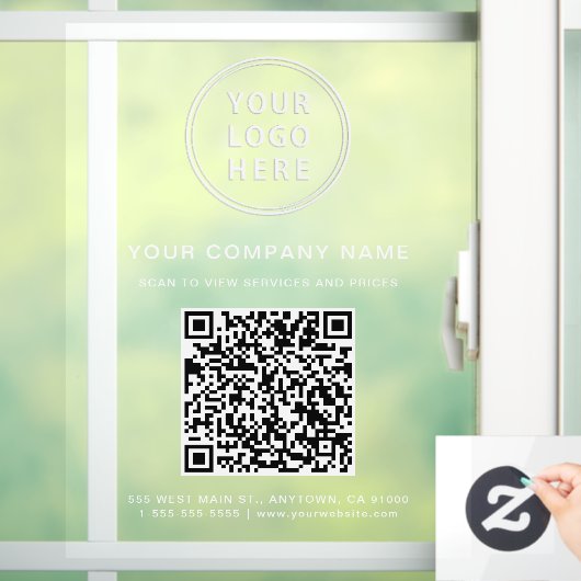 Zakelijke Logo Creëer Uw QR Code Wit Raamsticker (Huis)