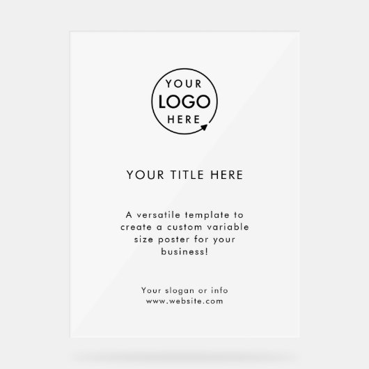 Zakelijke Logo | Eenvoudig geavanceerd minimalisti Acryl Bord (Voorkant)