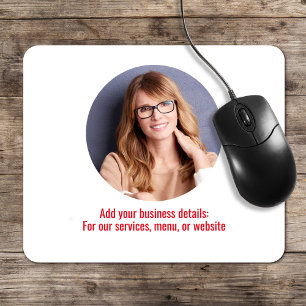 Zakelijke Logo Eenvoudig Minimalistisch Rood en Wi Muismat