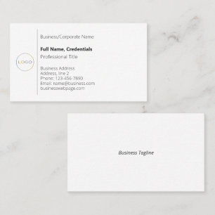 Zakelijke Logo Eenvoudig zwart wit Elegant Visitekaartje