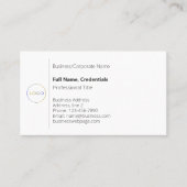 Zakelijke Logo Eenvoudig zwart wit Elegant Visitekaartje (Voorkant)