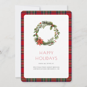 Zakelijke Logo Elegant Plaid Tartan Feestdagenkaart