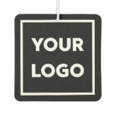 Zakelijke Logo en aangepaste tekst op zwart Luchtverfrisser (Voorkant)