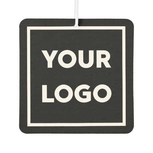 Zakelijke Logo en aangepaste tekst op zwart Luchtverfrisser (Voorkant)