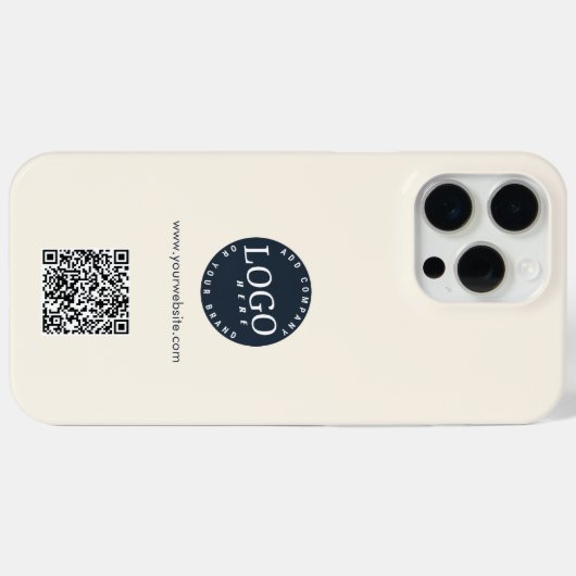Zakelijke Logo en Bedrijfswebsite QR Code Medewerk Case-Mate iPhone Case (Achterkant (horizontaal))