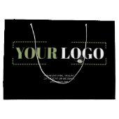 Zakelijke Logo en optionele aangepaste tekstpromot Groot Cadeauzakje (Achterkant)
