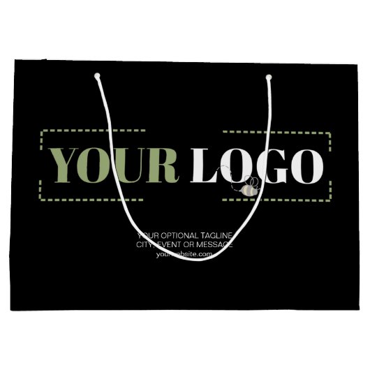 Zakelijke Logo en optionele aangepaste tekstpromot Groot Cadeauzakje (Achterkant)
