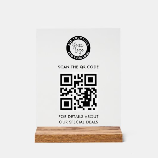Zakelijke Logo en QR-code Aangepast Acryl Bord (Voorkant)
