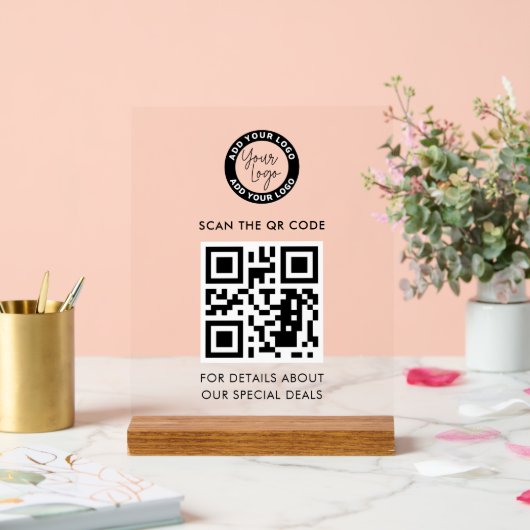 Zakelijke Logo en QR-code Aangepast Acryl Bord (Huwelijk)