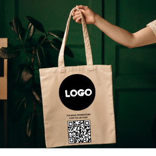 Zakelijke Logo en QR-code Bedrijf Professioneel Tote Bag