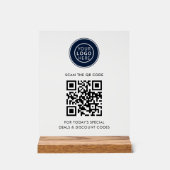 Zakelijke Logo en QR-code minimalistisch Acryl Bord (Voorkant)