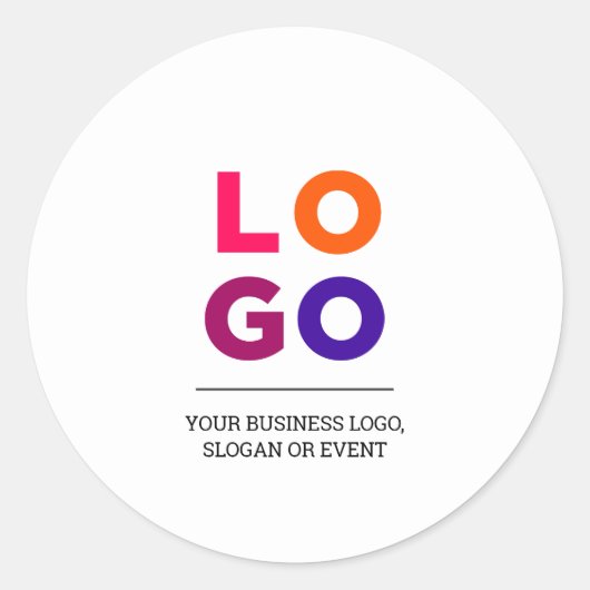 Zakelijke Logo en tekst Ronde Sticker (Voorkant)