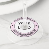 Zakelijke Logo en Tekst Wijnglas Label Sjabloon (Dichtbij)