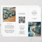 Zakelijke Logo Foto Chic Modern Tri Fold Brochure (Voorkant / Achterkant)