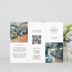 Zakelijke Logo Foto Chic Modern Tri Fold Brochure