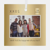 Zakelijke logo foto goud dank u Kerstmis Glas Ornament (Achterkant)