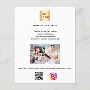 Zakelijke logo foto, qr-code instagram tekst flyer
