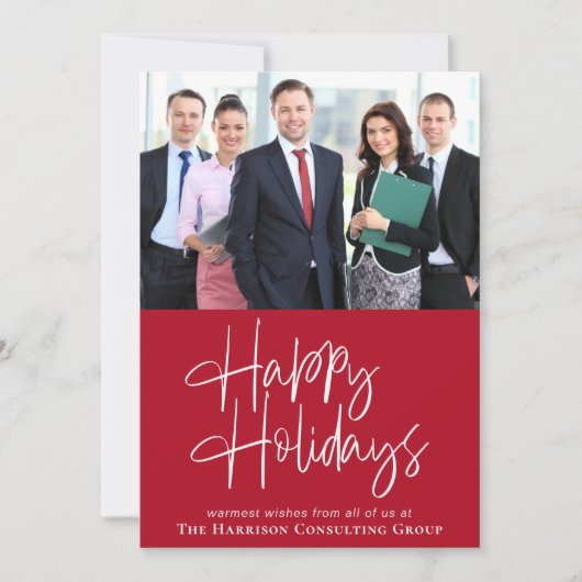 Zakelijke Logo Foto Zakelijke Kerstdagen Feestdagenkaart (Voorkant)